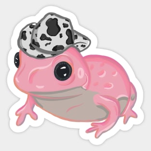 Pink Frog Wearing Cowboy Hat Sticker